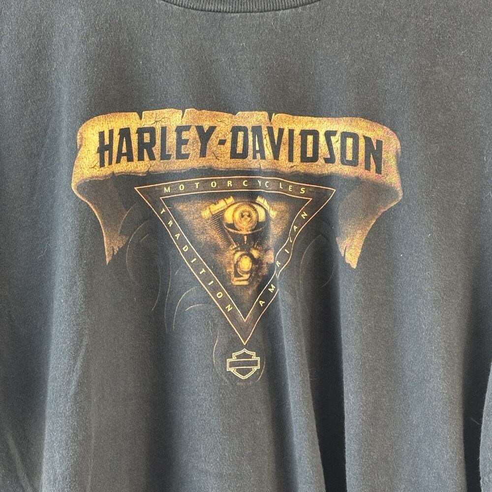 Harley Davidson Mens T Shirt XL Black Kuwait Short Sleeve Biker Y2k USA Cotton - Picture 3 of 6